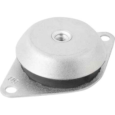 Kipp Machine Foot, Form:A Steel, Comp:Elast. Natural Rubber K0687.106060